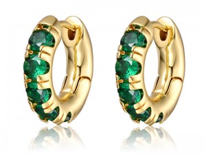 Emerald Green Huggie øreringe 14K forgyldt til kvinder piger smykker gaver