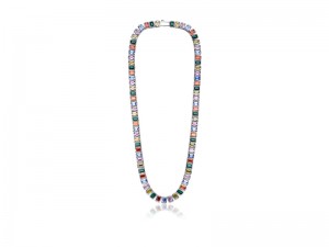 Eshine Rainbow Cubic Zirconia kivid Tennis Chain Necklace