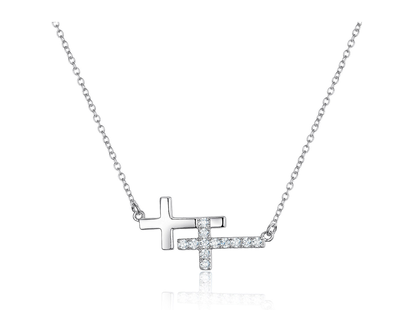 Kaviri Sideways Cross Necklace muSterling Silver