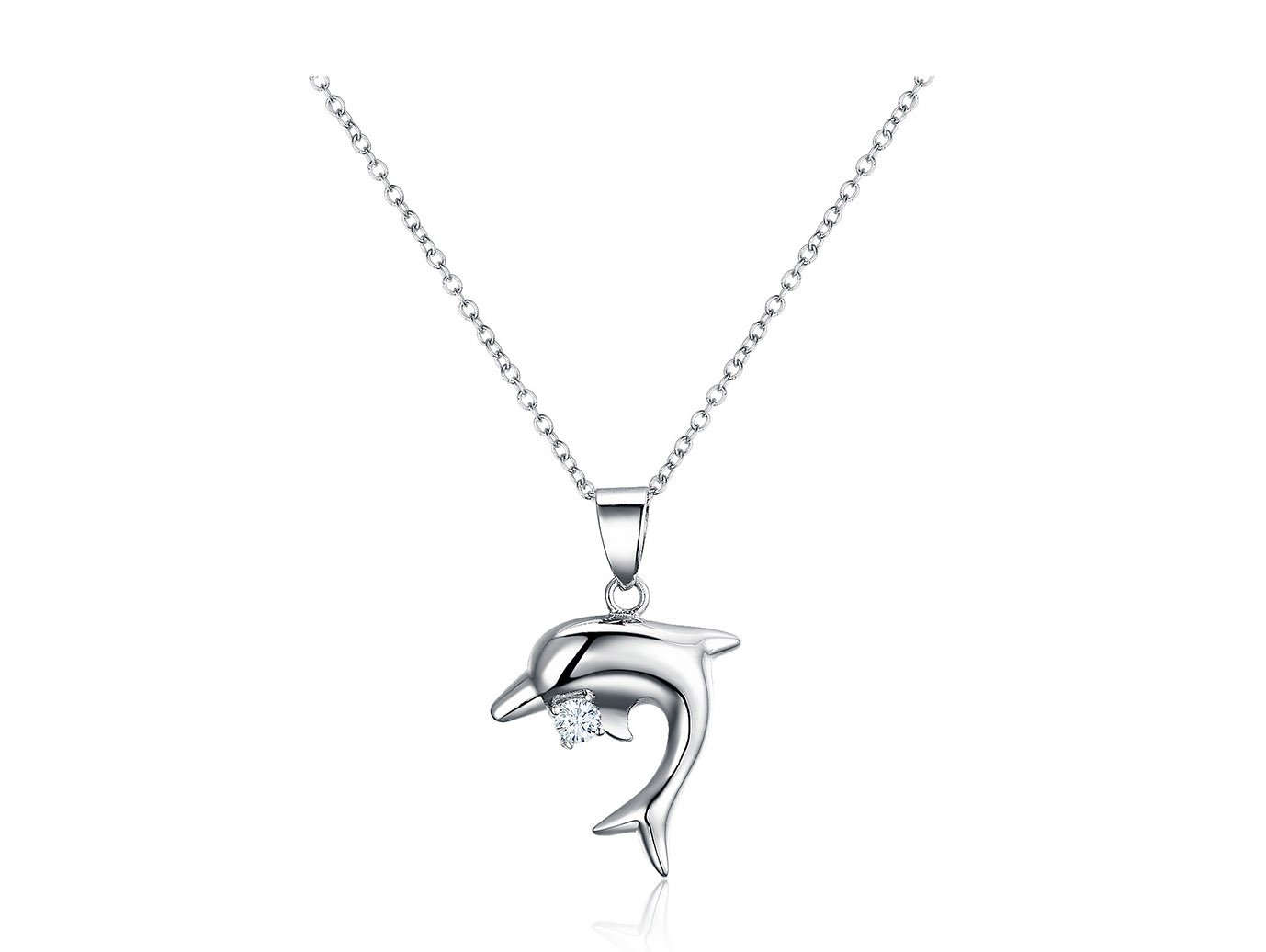 Dolphin Pendant Necklace sa Sterling Silver