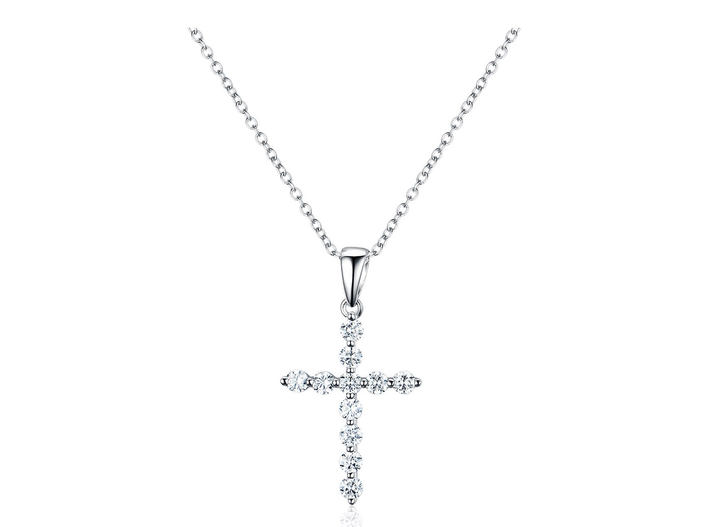 Cross anheng halskjede i sølv for kvinner