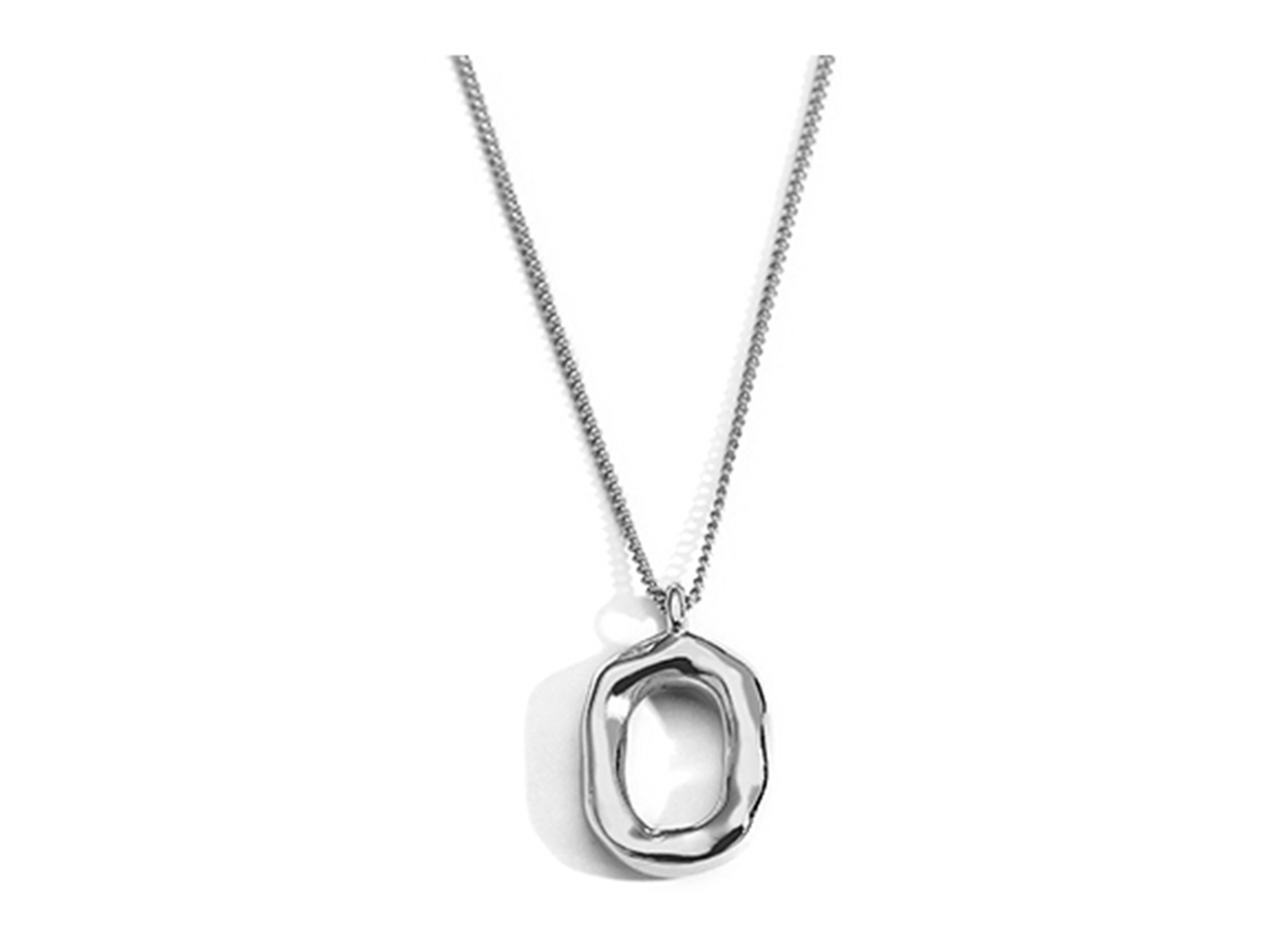 18K Emas Dilapisi Stelring Silver Irregular Geometric Pendant Kalung kanggo Wanita