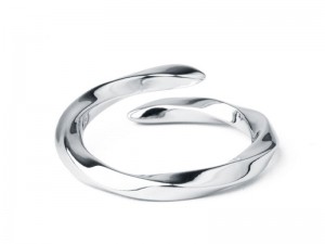 Sterling Silver Open Band Polished Ring សម្រាប់ស្ត្រី