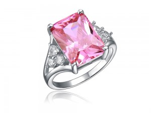 Sterling Silver Heritage Pink Stone Ring for kvinner jenter
