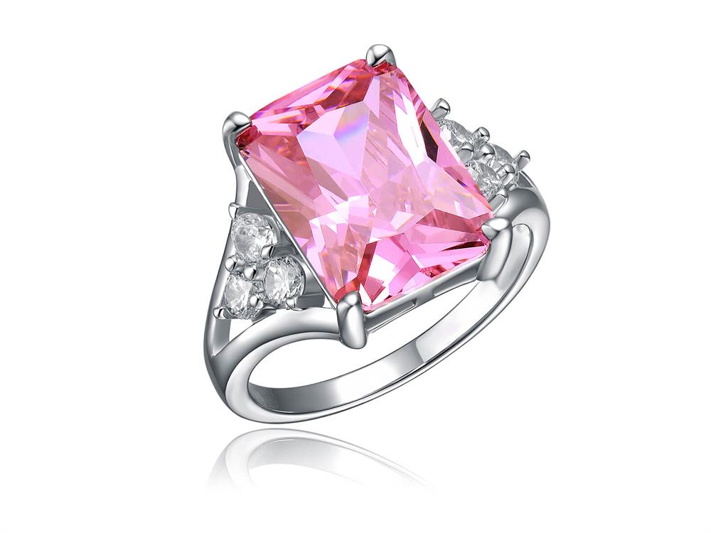 Перстень зі стерлінгового срібла з рожевим камінням для жінок і дівчат